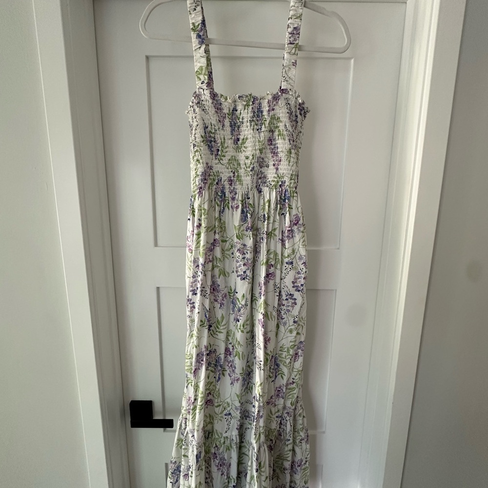 Hill House Floral Nap Dress with Purple and Green